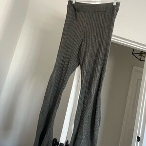 Free People Gray Ribbed Knit Pants